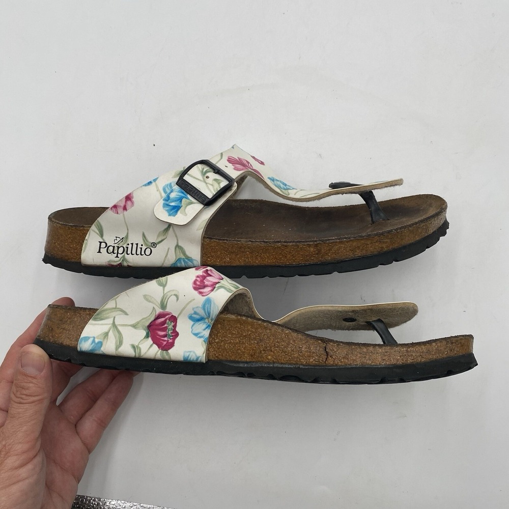 Papillio By Birkenstock Gizeh White Floral Platform Thong Sandals US 10 SEE PICS - Picture 7 of 15